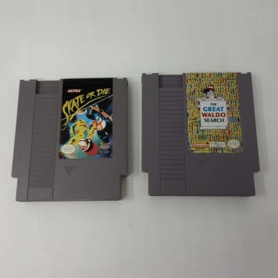 Lote de 2 cartuchos NES (Nintendo) solamente (The Great Waldo Search & Skate Or Die) Foto 1 de 4