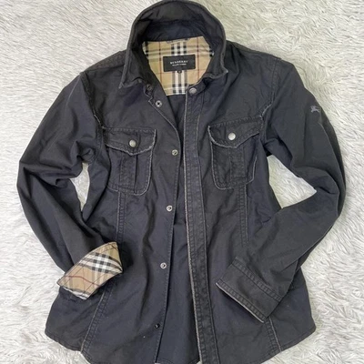 Chaqueta de mezclilla para hombre talla M muy buena condición Burberry negra etiqueta dañada M JP Foto 1 de 4