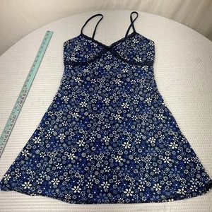 Vestido sin cordones de malla No Boundaries 11-13 encaje azul Flower Power años 70 muñeca bebé transparente - Imagen 1 de 8