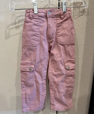 Jeans cargo Jessica Simpson rosa niñas pequeñas talla 4T Foto 1 de 3