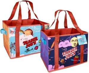 Trader Joe's Stand Up Borsa per la spesa pieghevole (confezione da 2), spedizione gratuita. - Foto 1 di 6