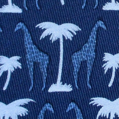 100% НАСТОЯЩИЙ ГАЛСТУК HERMES ~ ТЕМНО-СИНИЙ с ВЕСЕЛЫМИ СИНИМИ И ЧЕРНЫМИ АФРИКАНСКИМИ ЖИРАФАМИ ДЕРЕВЬЯМИ XL - Изображение 1 из 4