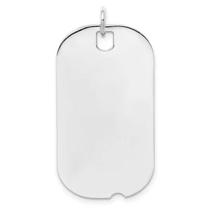 Sterling Silver Engraveable Dog Tag Polished Front/Back Disc Charm Pendant - Picture 1 of 4