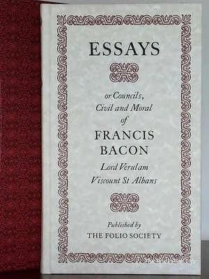 Folio Society Sir Francis Bacon Essays Counsels, Civil and Moral • Philosophy - Image 1 of 4