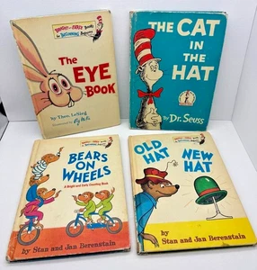 Lot 4 Vintage Dr Seuss hardcover Kids Books Early Learning Collections 50-60s - Picture 1 of 9