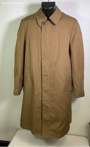 LONDON FOG Brown Long Sleeve Button Coat/Jacket w/ COA Men - Size MEDIUM - Picture 1 of 7