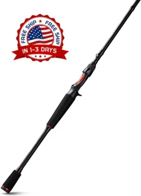 Caña de pescar ligera y de alta sensibilidad para spinning y casting color negro Foto 1 de 4