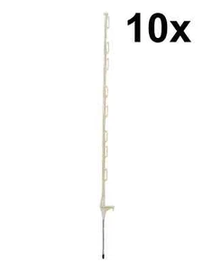 10 x 4ft (120cm) Elektrozaun Weiß Poly Pfosten Zaun Pfähle Band Seil - Bild 1 von 1