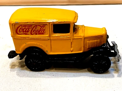 VINTAGE COCA COLA YELLOW  JEEP CAR TOY - Image 1 of 4