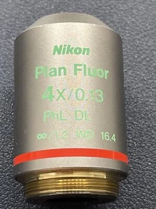 Nikon Plan FLUOR 4x 0.13 NA PhL DL Microscope Objective Lens - Picture 1 of 3