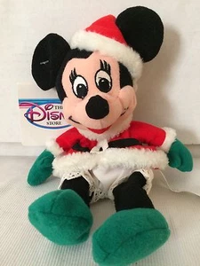 Disney Christmas Santa Minnie Mouse Plush Mini Bean Bag 8" New With Tag - Picture 1 of 12