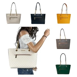 MICHAEL KORS JET SET ITEM MEDIUM FRONT ZIP POCKET CHAIN TOTE SHOULDER BAG - Picture 1 of 94