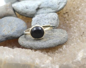 Schöne Schwarzer Onyx Edelstein Handmade Cz Ring Viktorianisch Schmuck - Bild 1 von 8