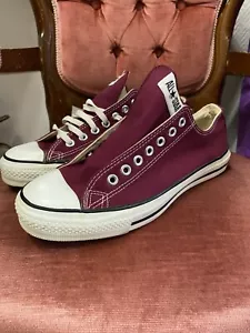 Converse All Star Low Vintage 80s Made In Usa UK8.5 EU42.5 Burgunds Rare - Foto 1 di 10
