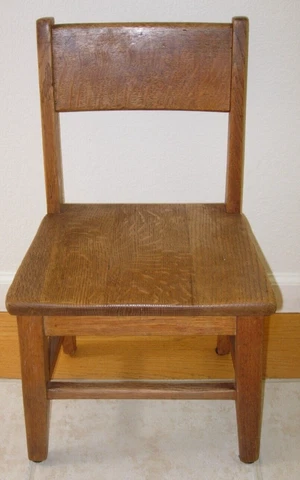 VINTAGE OAK WOOD 1949 LOS ANGELES CITY CHILDS Kid School Playroom Desk Chair 23" Cover