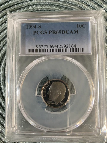1994 S PCGS Graded PR69DCAM Proof United States 10 Cents Roosevelt Coin 95277.69 Cover