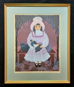 Hermoso estampado a prueba de artista de una niña y muñeca Patricia Barton (b.1920) - Imagen 1 de 12