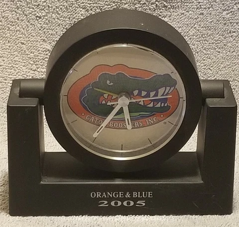 UNIVERSITY OF FLORIDA GATORS 2005 BOOSTERS INC. ORANGE AND BLUE CLOCK WITH ALARM Cover