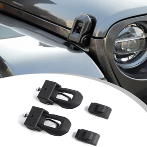 Hood Latches Hood Lock Catch Latch Kit for 07+ Jeep Wrangler Jk JL JT Gladiator - Picture 1 of 14