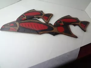 CONNIE EDWARDS.... LARGE Coast Salish Haida Hand Painted Native Carving - Picture 1 of 10