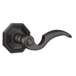 Emtek Napoli Lost Wax Door Lever Privacy Set With #15 Rosette Flat Black Bronze - Picture 1 of 1