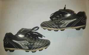 Diadora Soccer Cleats Black and Silver Youth Size 1 - Picture 1 of 5