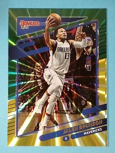 2021-22 Panini Donruss LÁSER HOLO VERDE/AMARILLO Jalen Brunson Mavericks #19 🙂 - Imagen 1 de 2