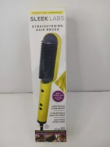 Sleek Labs Ceramic Hair Straightening Blow Dry Brush 5 Selectable Heat Settings - Picture 1 of 5