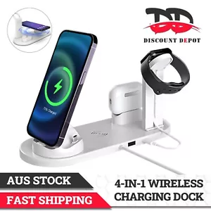 Wireless 15W Charging Dock 4 in 1 Apple Airpods Samsung Pixel LG iWatch - Picture 1 of 11
