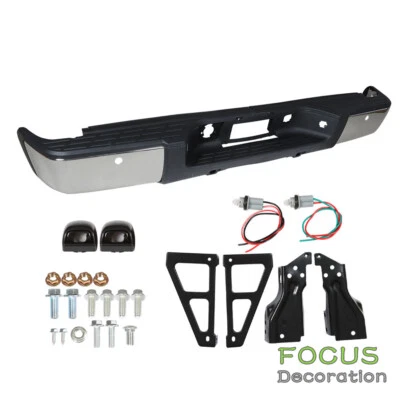 适用于雪佛兰 Silverado GMC Sierra 1500 2007 - 2013 铬后保险杠带传感器孔 — 第 1/4 张图片