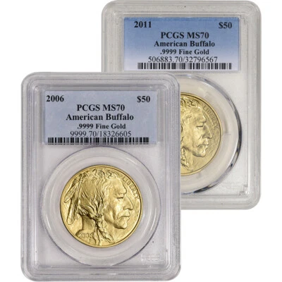 American Gold Buffalo 1 oz $50 - PCGS MS70 Random Date and Label - Image 1 of 3