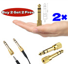 2×Headphone Adapter Small to Big 3.5mm to 6.35mm 1/4 Inch Jack Audio Adaptor
