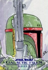 Star Wars Galactic Files Series 2 Sketch Card By Scott Zambelli Boba Fett