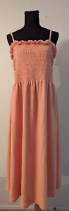 New H&M sz XL Midi Dress long sleeveless tank peachy orange 2578 - Picture 1 of 4