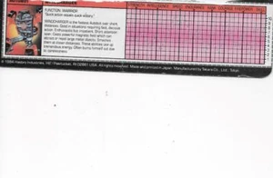 Transformers Original G1 1984 Pre Rub Minibot Windcharger Tech Spec - Picture 1 of 1