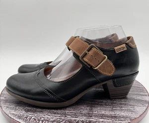 Pikolinos Zapatos Mujer 39 EE. UU. 8.5-9 Rotterdam Mary Jane Confort Cuero Negro - Imagen 1 de 11