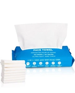 Disposable Face Towels, Ultra Soft, Thick Towelettes, Hygienic Makeup Remover - Picture 1 of 9