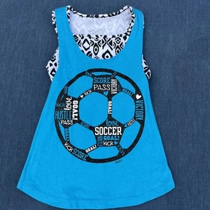 justice Love Soccer Goal Tank Top With Attached Bra sz 5 A1 - Picture 1 of 4