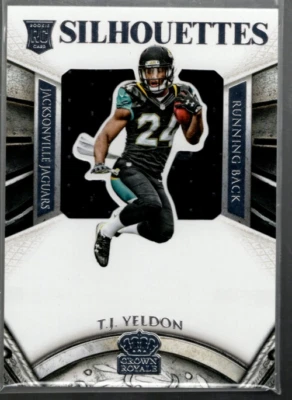 A1462- 2015 Crown Royale Rookie Silhouettes #236 T.J. Yeldon Jersey /299 - NM-MT - Image 1 of 2