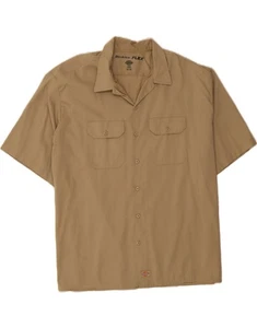 DICKIES Mens Short Sleeve Shirt 3XL Khaki Polyester AT02 - Picture 1 of 3