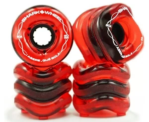 Shark Wheels Longboard DNA Tech 72mm 78a Rosso Trasparente Nuovo - Foto 1 di 4