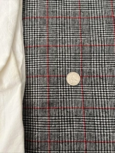 Glenplaid schwarz, rot & weiß Wollstoff 60" W SBTHY - Bild 1 von 6