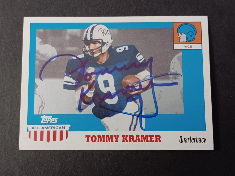 Tommy Kramer Firmado 2005 Topps All American - Rice - Autografiado Foto 1 de 1