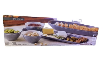 Juego de servir melamina 5 piezas. Cuencos con tapas. Nuevo Foto 1 de 4