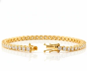 5,00 ct TW runder Diamant 7" Tennisarmband 14k Gelbgold Lab Grown D/VS - Bild 1 von 4