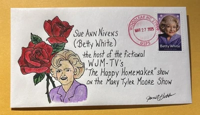 2025 Betty White Forever Stamp C106 Sue Ann On Mary Tyler Moore Show FDC/OOAK - Image 1 of 4