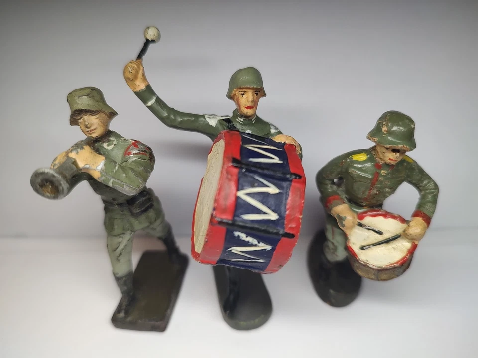 Lote de tambor y corneta alemana Elastolin Foto 1 de 3