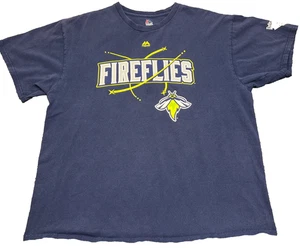 Majestic MiLB Columbia Fireflies Logo T Shirt Adult XL Blue Baseball Tee - Picture 1 of 8