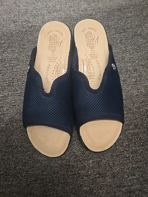 Sandalias Fly Flot de malla deslizables azul marino talla 9 para mujer hechas en Italia nuevas sin etiquetas Foto 1 de 4