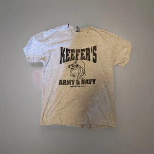 Gildan Unisex Keefers Army/Navy Gray T-shirt - Picture 1 of 2